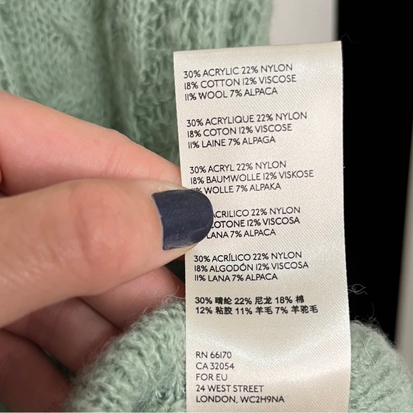 Free People / Angel Soft Pullover Sweater Mint Fresh Combo Alpaca Wool Blend XS - Picture 14 of 16